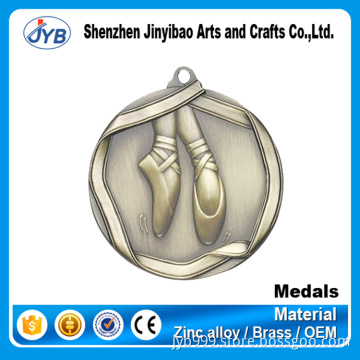 Souvenir Use and Casting Technique custom cheap brass ballet dancer medals